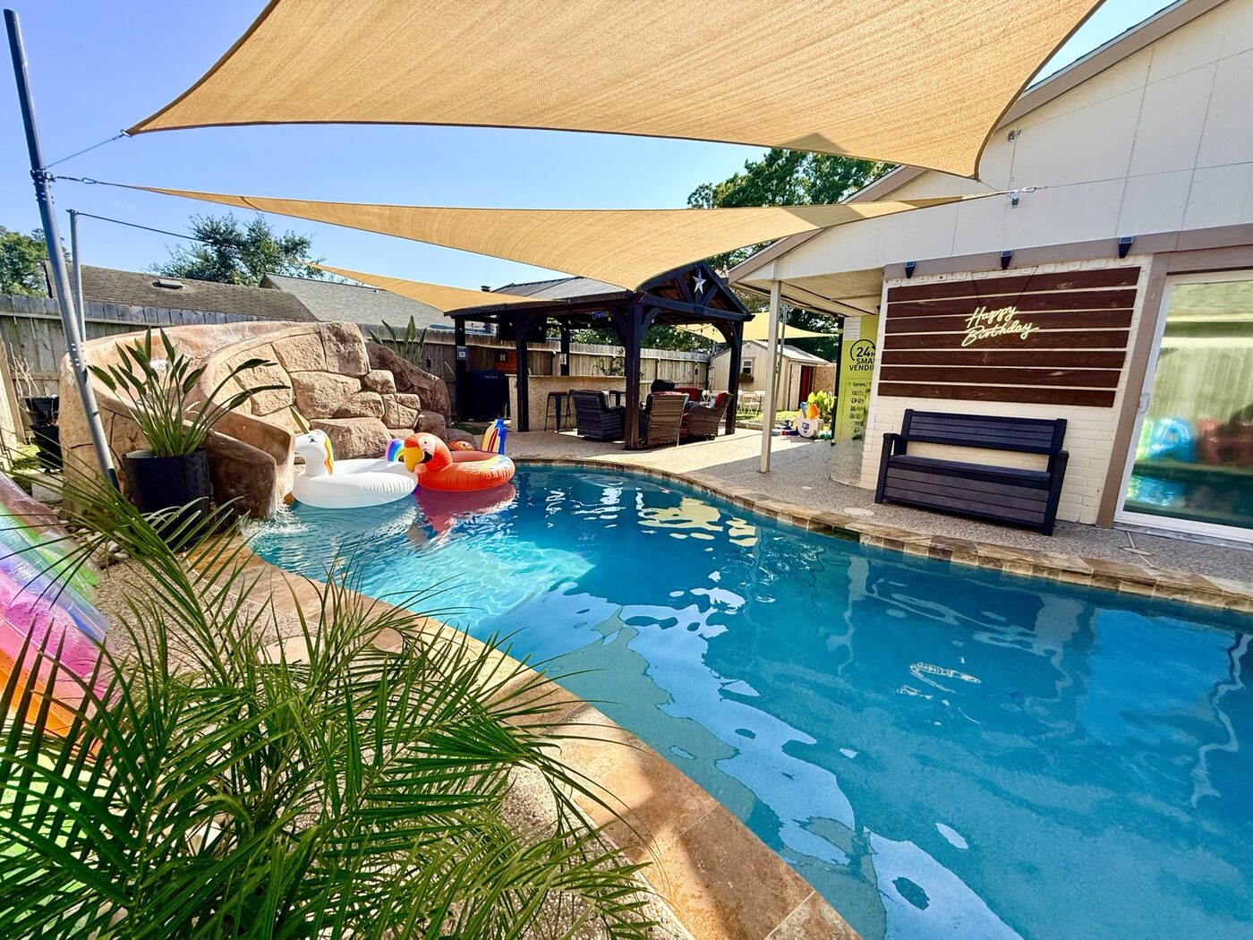 Cypress River Oasis private pool and event venue in Katy, Texas